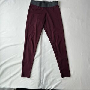 Varsity Spirit Burgundy Leggings with Gray Waistband